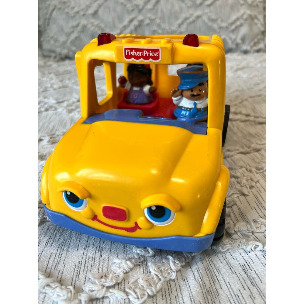 Vintage Fisher-Price Yellow School Bus Lights and Sounds Tested Working 2000